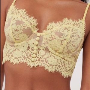 For Love and Lemons Faye Underwire Bra Yellow
